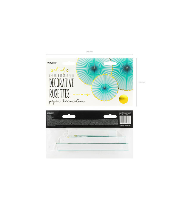 Decoratieve Rozetten Mint Met Gouden Rand (3st)