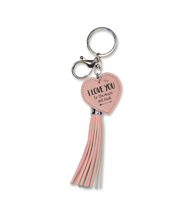 Sleutelhanger Tassel I Love You Roze