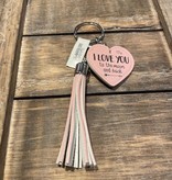 Sleutelhanger Tassel I Love You Roze