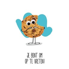 Valentijnskaart 'Je bent om op te vreten' Koekje