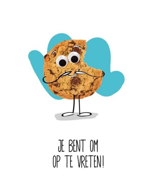 Valentijnskaart 'Je bent om op te vreten' Koekje