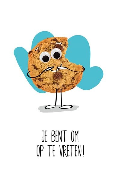 Valentijnskaart 'Je bent om op te vreten' Koekje