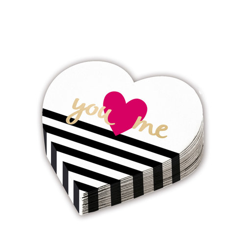 Servetten 'You Loves Me' Hartvormig (12st)