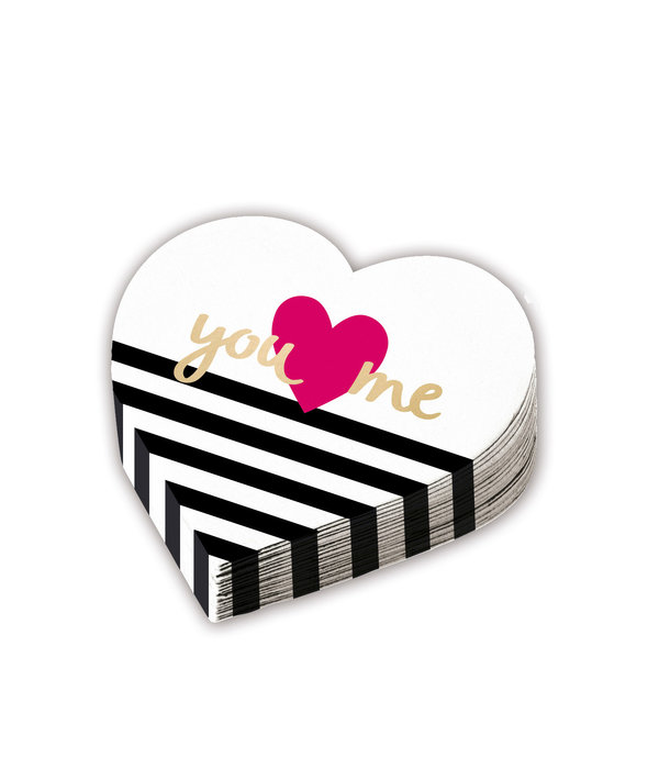 Servetten 'You Loves Me' Hartvormig (12st)