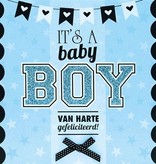 Geboorte Kaart 'It's a Baby Boy' Blauw