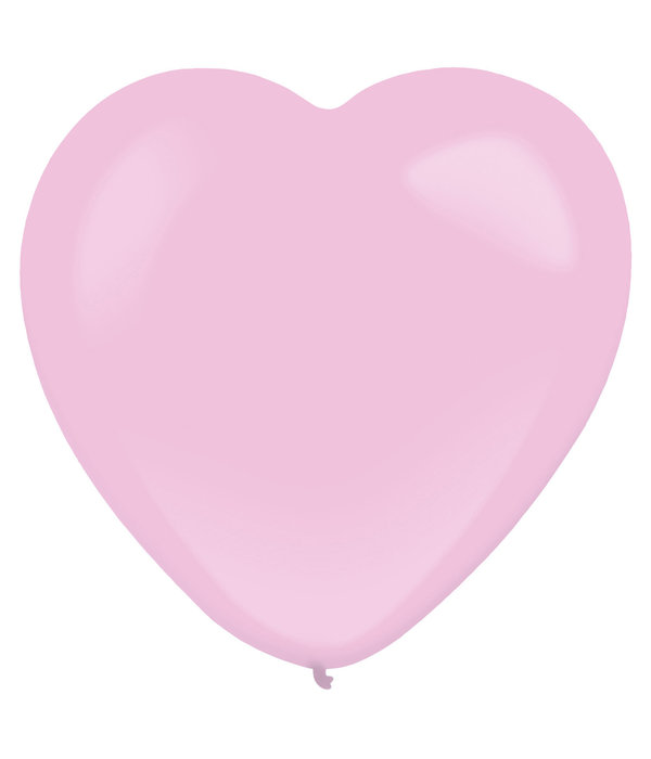 Licht roze hartjes ballonnen (30cm, 50 st)