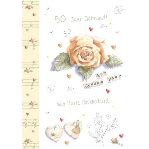 Felicitatiekaart 50 Jaar Getrouwd 'Een Gouden Paar'