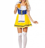 Biermeisje outfit geel/blauw