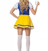 Biermeisje outfit geel/blauw