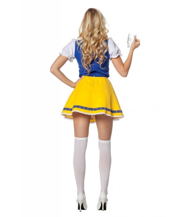 Biermeisje outfit geel/blauw
