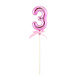 Taart Topper Cijfer 3 Roze