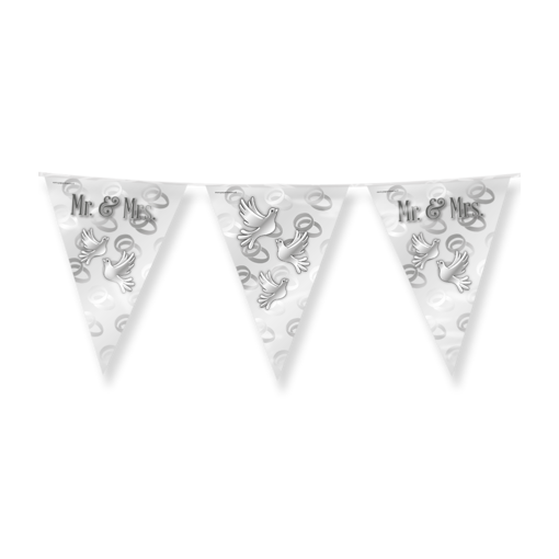 Folie Bruiloft Vlaggenlijn - Mr. & Mrs.