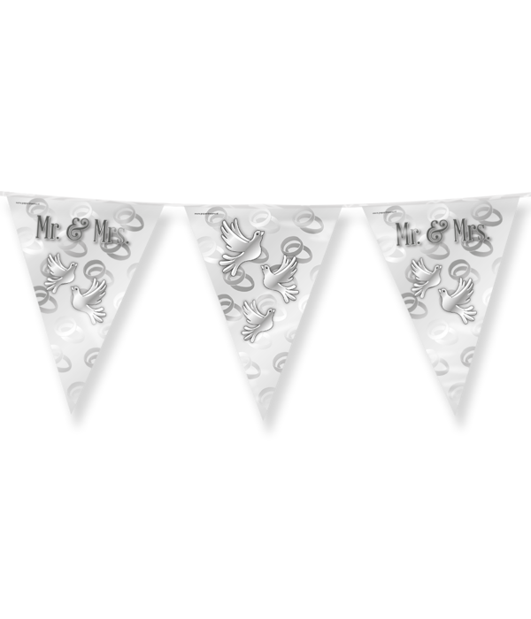 Folie Bruiloft Vlaggenlijn - Mr. & Mrs.