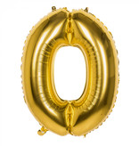 Gouden Folieballon Cijfer 0 - 86 cm