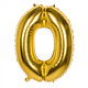 Gouden Folieballon Cijfer 0 - 86 cm