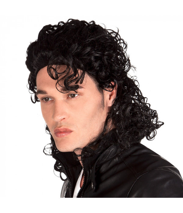 Pruik Popster zwart