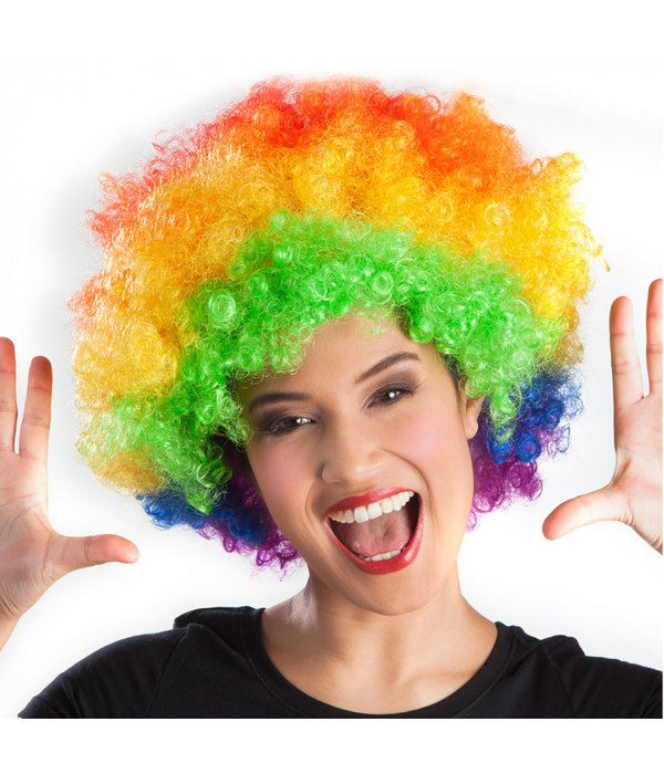 Tropical Afro pruik multikleur