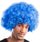 Pruik Afro Blauw