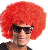 Pruik afro rood
