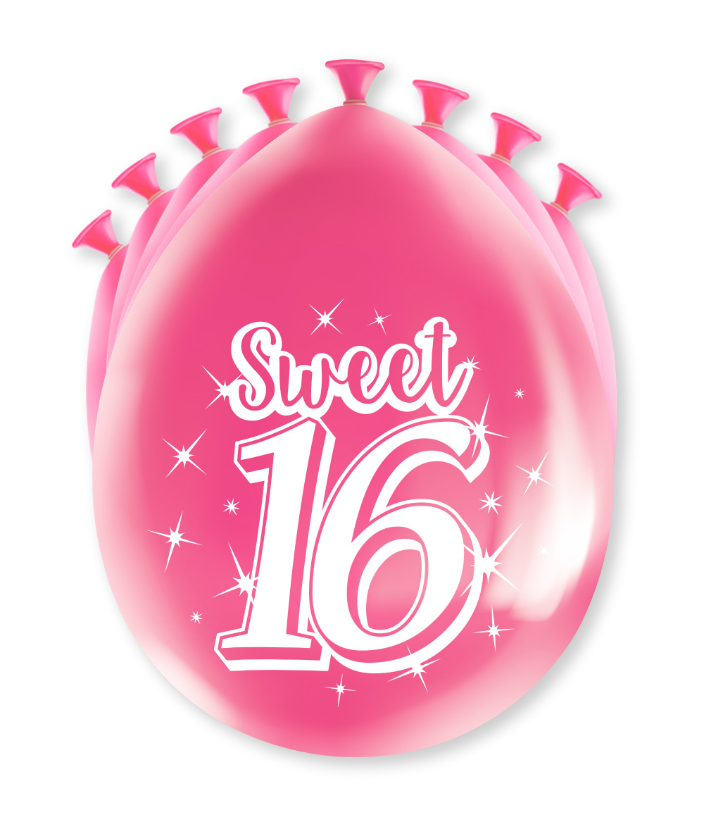 Party Ballonnen Sweet 16 (8st) afbeelding