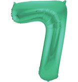Folieballon Mat Groen Cijfer '7' - 86cm