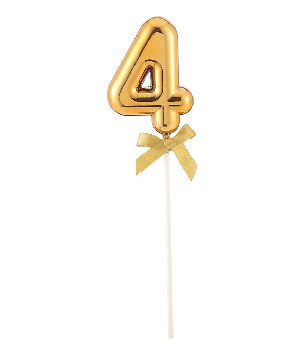 Taart Topper Cijfer 4 Goud