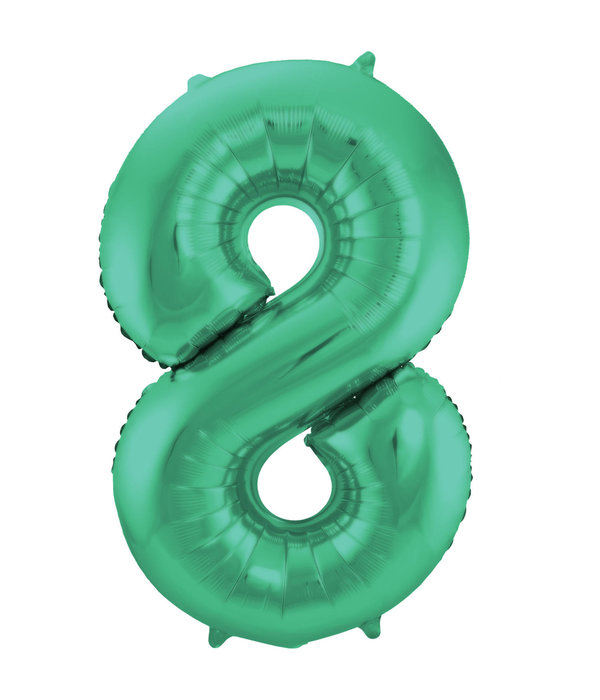 Folieballon Mat Groen Cijfer '8' - 86cm