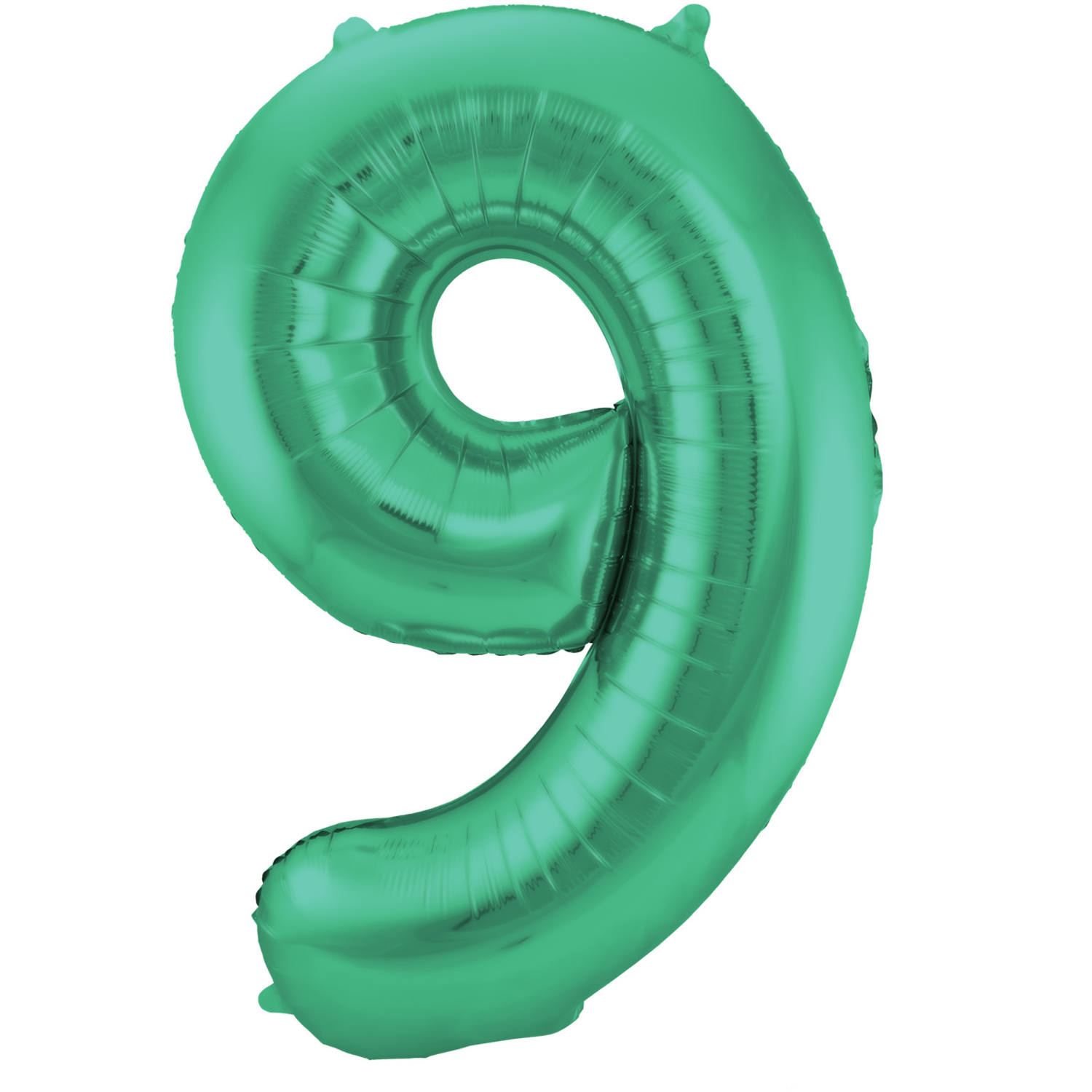 Folieballon Mat Groen Cijfer &apos;9&apos; - 86cm afbeelding