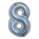 Folieballon Holografisch Zilver Cijfer '8' - 102cm