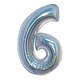 Folieballon Holografisch Zilver Cijfer '6' - 102cm