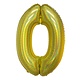 Folieballon Holografisch Goud Cijfer '0' - 102cm