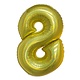 Folieballon Holografisch Goud Cijfer '8' - 102cm