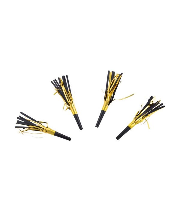 Feesttoeters Goud Zwart (4st)