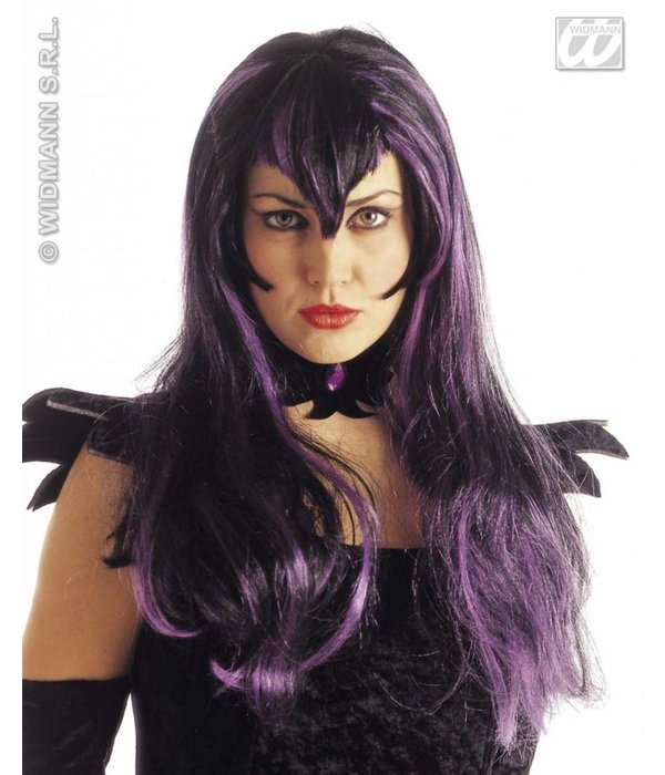 Pruik griezel Samatha paars