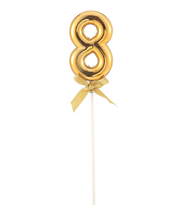 Taart Topper Cijfer 8 Goud