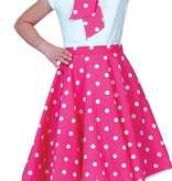 Rock and roll rok kind met sjaaltje roze/wit