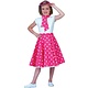 Rock and roll rok kind met sjaaltje roze/wit