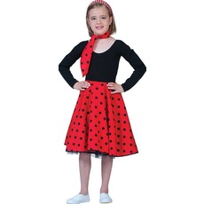 Rock and Roll rok met sjaaltje kind rood/zwart
