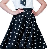 Rock and Roll rok met sjaaltje kind zwart/wit