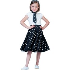 Rock and Roll rok met sjaaltje kind zwart/wit