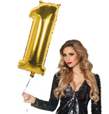 Gouden Folieballon Cijfer 1 - 86 cm