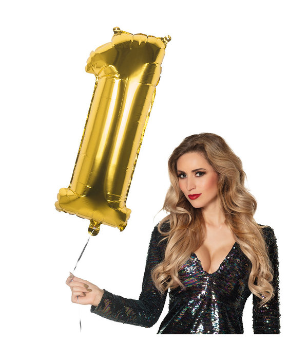 Gouden Folieballon Cijfer 1 - 86 cm