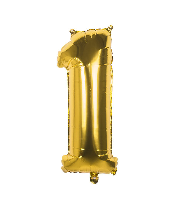 Gouden Folieballon Cijfer 1 - 86 cm