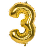 Gouden Folieballon Cijfer 3 - 86 cm