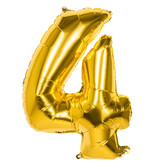 Gouden Folieballon Cijfer 4 - 86 cm