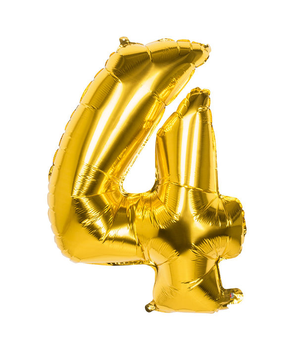 Gouden Folieballon Cijfer 4 - 86 cm