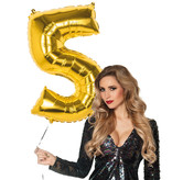 Gouden Folieballon Cijfer 5 - 86 cm