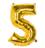 Gouden Folieballon Cijfer 5 - 86 cm