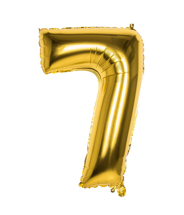 Gouden Folieballon Cijfer 7 - 86 cm