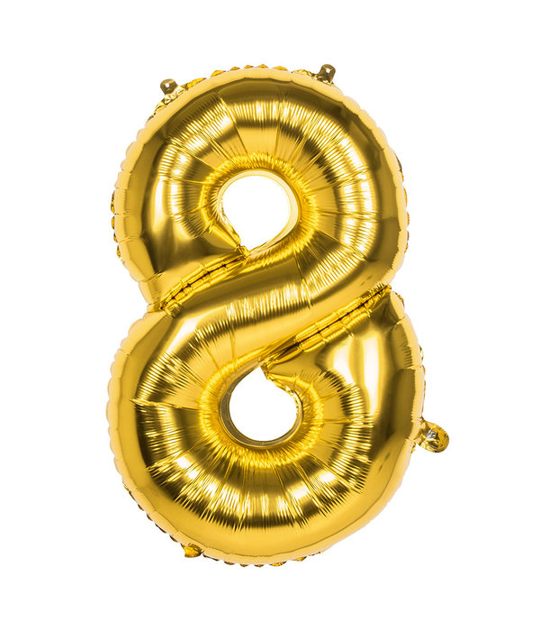 Gouden Folieballon Cijfer 8 - 86 cm